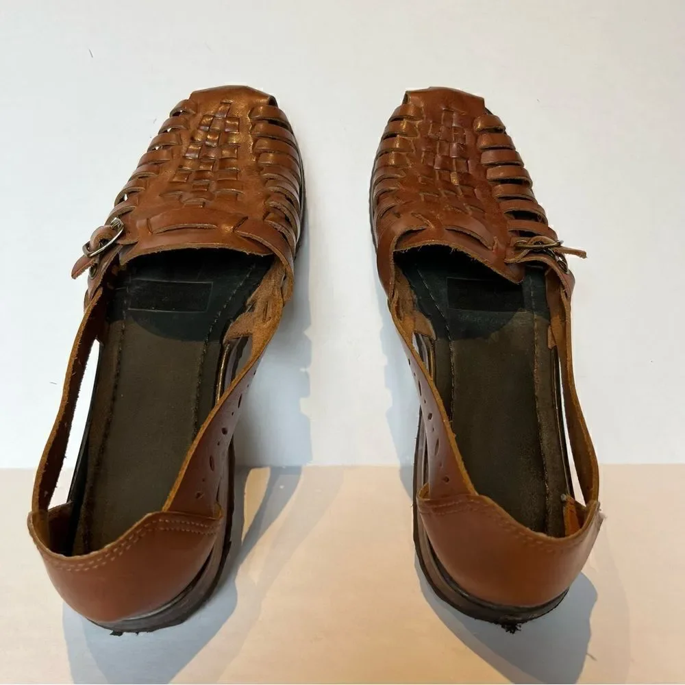 Women's Nature Trek Leather Espadrilles Size 9 Brown